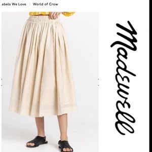 World of Crow for Madewell pleated midi skirt off-white size S